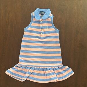 Ralph Lauren Striped Polo Dress in Pink and Blue